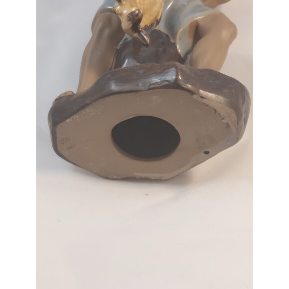 Chinese Shiwan Artistic Ceramic Mudman Fisherman Glazed Figurine 9.5" tall vtg - Picture 8 of 10